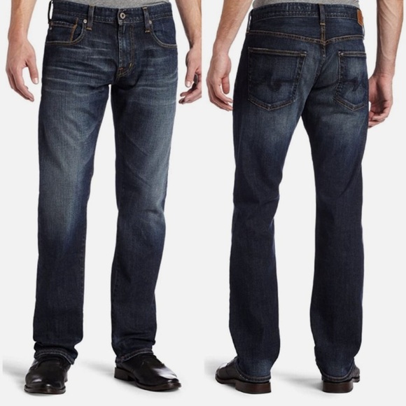 NWT AG Adriano Goldschmied Jeans The Geffen Easy Slim Denim Blue Distressed New - Picture 1 of 9
